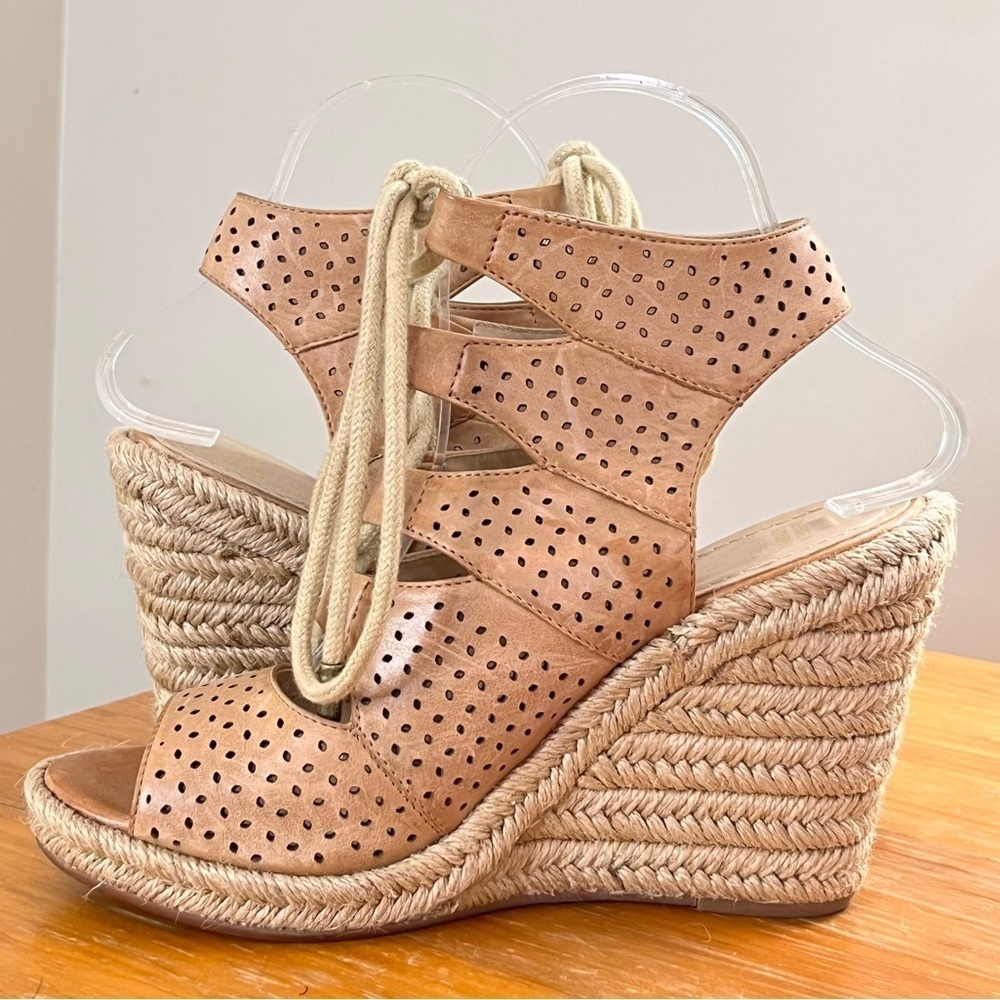 Johnston & Murphy Women’s Mandy Leather Wedge Espadrille Sandals - Picture 6 of 11